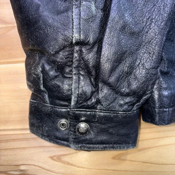 Wilsons Leather Pelle Studio Jacket Mens Large Black Thinsulate Bomber Jacket